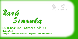 mark simonka business card